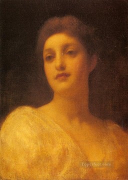  Head Painting - The Head Of A Girl Academicism Frederic Leighton